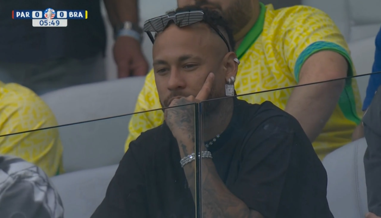 内马尔旁观美洲杯巴西对哥斯达黎加，今日能见证多少进球？